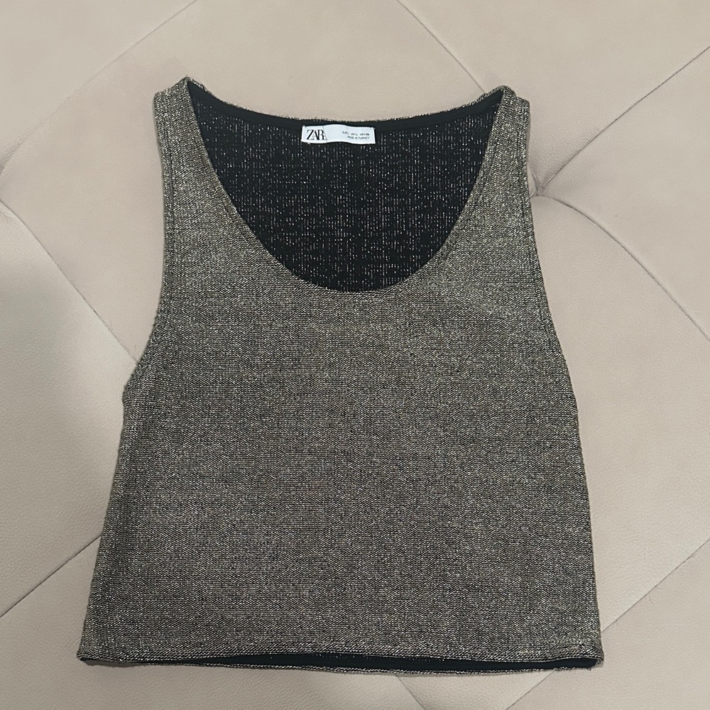 🔥4 for $20🔥 ✨CLOSET CLEAR OUT SALE✨ Zara Women's Metallic Gold Tank Top